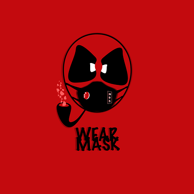 DeadPool Mask deadpool design flat illustration mask red vector