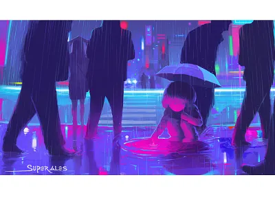 Neon Nights art artwork concept art contest deviantart digital digital illustration digital painting digitalart drawing fan art graphic art illustration neon winner