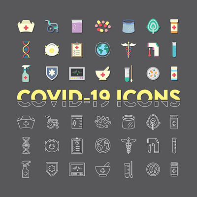 21 COVID-19 Icons design icon icon set illustration ui ux vector web