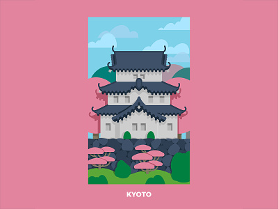 Kyoto, Japan art asia design illustration japan kyoto travel vector