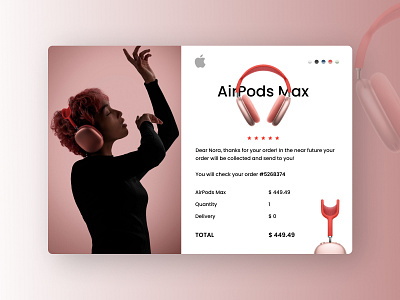 Email Receipt airpods airpods max apple design e mail e mail receipt ecommerce figma shopping ui user interface