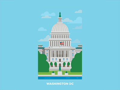 Washington DC art building capital d.c. dc design illustration politics travel united states us us capital vector washington dc