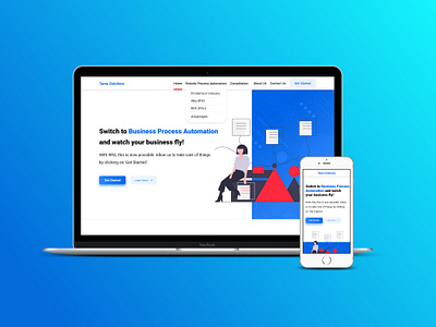 RPA TamaSolutions Landing page design mockup ui uiux user experience user interface userinterface ux website website design