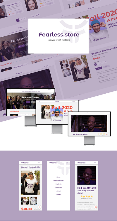 eCommerce UI/UX design for the new fearless.store design mockup ui uiux user experience user interface userinterface ux website website design