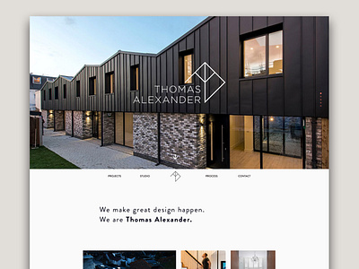 Architects Practice Website Design - Thomas Alexander about us page architects architecture bold clean design design full width landing page mobile portfolio process simple typography ui ux website