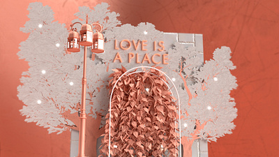 Love is a Place Wedding Pop-up 3d art 3d design 3d designer adobe dimension adobe photoshop booth brand design brand identity branding bridal copper and cream experiential design immersive installation installation art pop up tradeshow tradeshow booth typography wedding