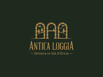 Antica Loggia antica loggia antique apartment logo arches clever cypress giletroja hills logo logo design logotype minimalism tuscany villa villa logo