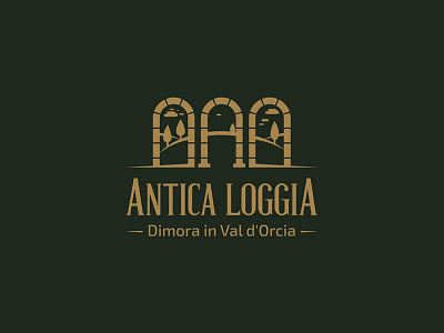 Antica Loggia antica loggia antique apartment logo arches clever cypress giletroja hills logo logo design logotype minimalism tuscany villa villa logo