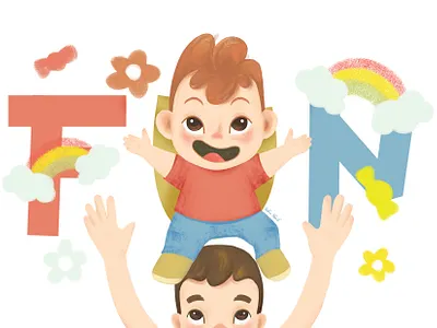 Son and Father Artwork cute design digitalart drawing flat graphic design illustration photoshop son