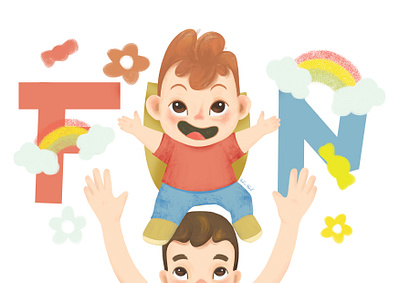 Son and Father Artwork cute design digitalart drawing flat graphic design illustration photoshop son