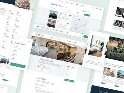 Symphony - Post-Acute Care Website NO.2 branding care clean creative design flat green grid layout medicine pattern portfolio senior typography ui web website
