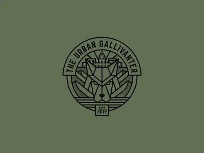 The Urban Gallivanter branding buffalo ny city illustration logo monoline stronghold studio travel wolf