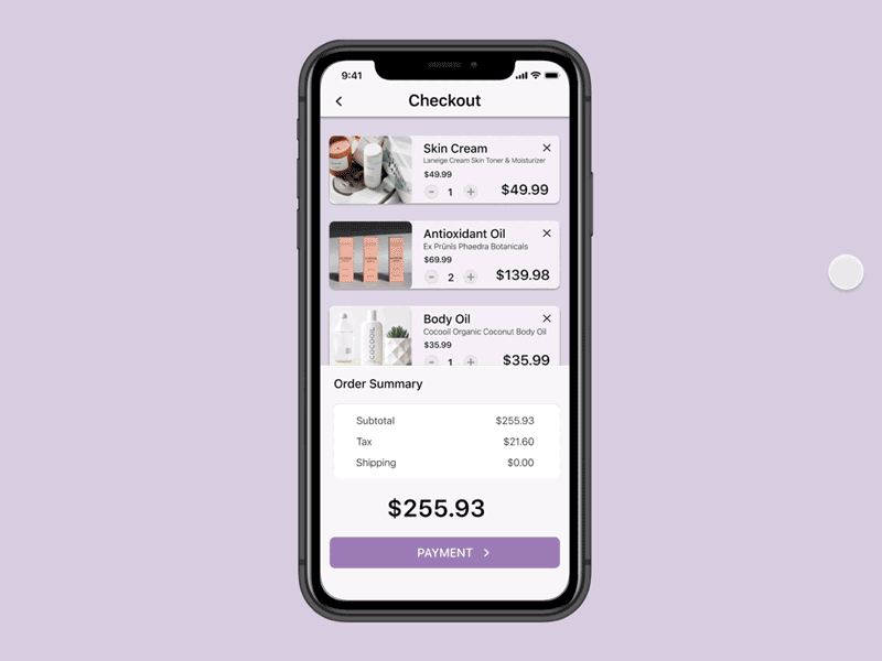 Daily UI #002 CC Checkout animatedgif checkout credit card checkout creditcard daily 100 challenge daily ui 002 ecommerce figma mobile app mobile ui payment prototype ui