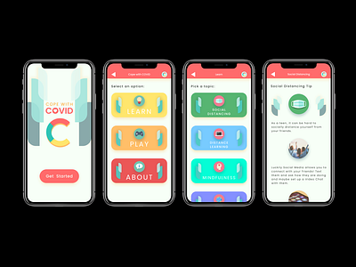 Cope with COVID Mobile App app app design mobile mobile design mobileappdesign