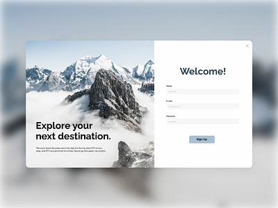 Sign Up Modal adobe xd design ui ux