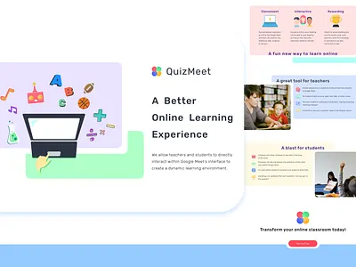 QuizMeet Landing Page landing page landingpage web design webdesign website website design