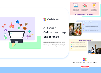 QuizMeet Landing Page landing page landingpage web design webdesign website website design