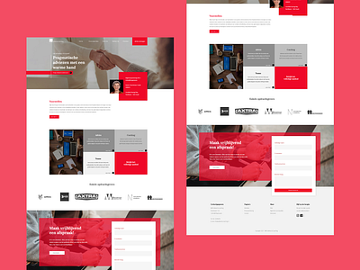 Modern red/wite homepage design