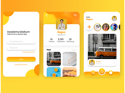 FREE Download - Social Media App Design app design flat minimal ui ux