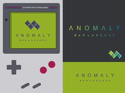 Anomaly Bar + Arcade Logo 1990s 90s alien anomaly arcade bar barcade challenge clean dailyui game game night gameboy games gaming logo nintendo tetris video game videogame