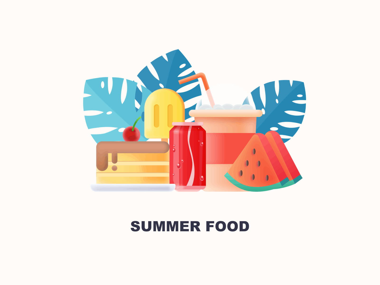 Summer icon illustration principle sketch