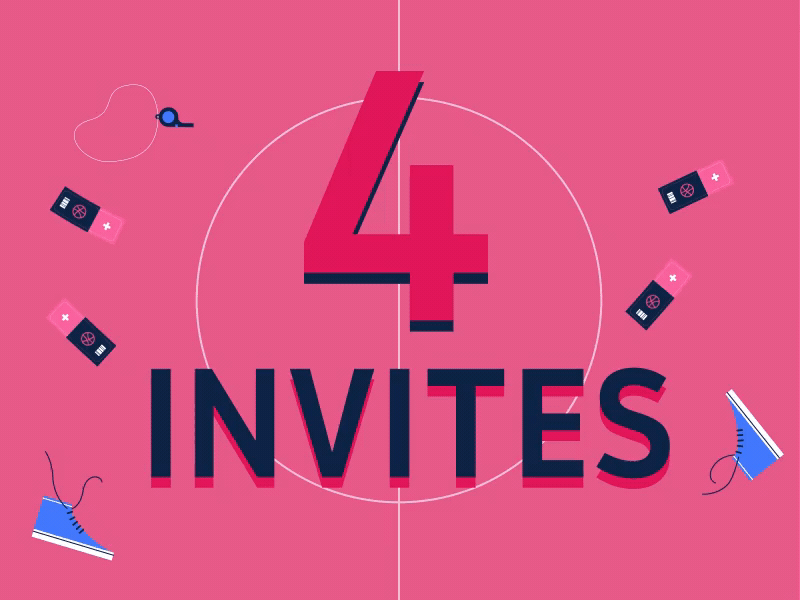 4 Dribbble Invites Giveaway 🎟️ 2d after effects animation animation 2d dribbble invitation dribbble invite dribbble invite giveaway dribbble invites illustration invitation motion motion design motion graphics