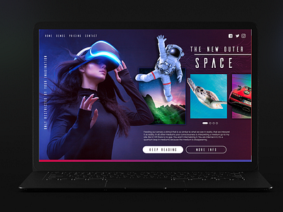 Virtual Reality Splash Page design ux web