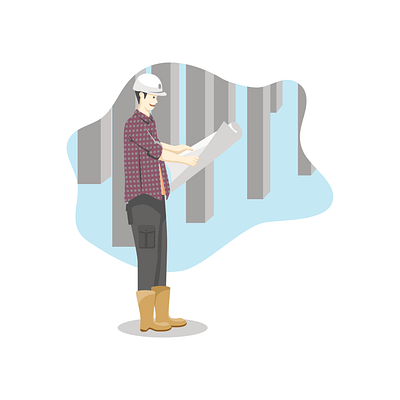 contractor boy character illustration vector vector illustration