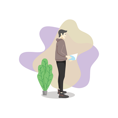 man employee character flat illustration vector vector illustration