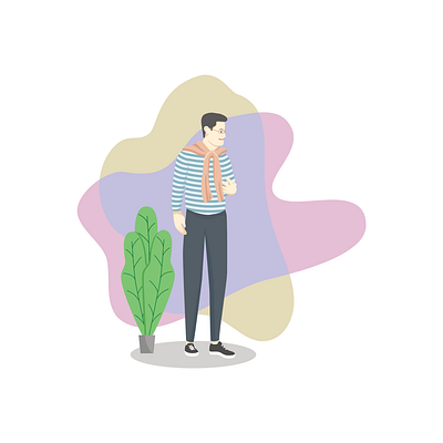senior man employee character design flat illustration vector vectors