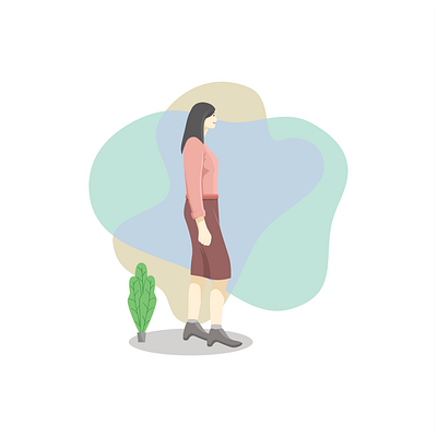 woman employee character flat illustration vector vector illustration