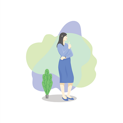 woman employee character flat illustration vector vector illustration