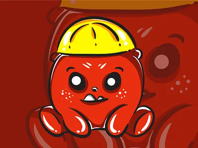 baby monster character 01 artwork baby background cart cartoon character cute flat design flat illustration funny illustration kawaii magic monster mystic occult red redesign sticker vector
