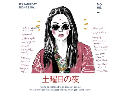 satnight design illustration potrait