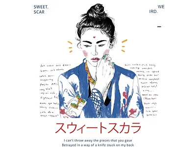 sweet scar design fashion illustration potrait