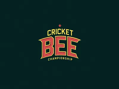 CRICKET BEE CHAMPIONSHIP badge bee championship cricket cricket logo design emblem graphics hive honey identity illustration illustrator logo logo design sports sports logo typography vector