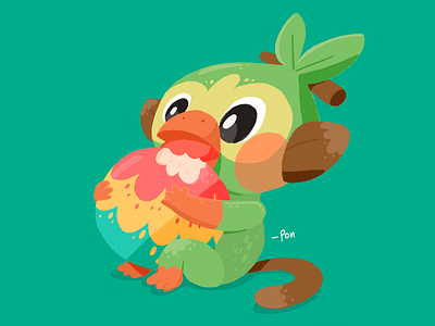 Grookey cartoon character color cute design doodle draw drawing fanart illustration pokemon sketch