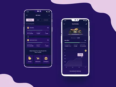 Investment Goals Management App app design finance fintech goal goal management goals investment manage money sip ui ux design