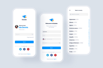 Authentication - Online Course UI Kit app certificate class course app courses education education app instructor interface learning material minimal mobile premium school subscription teacher training ui kit video app