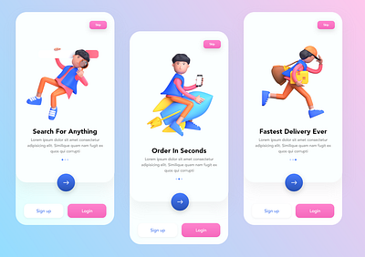 Onboarding Screens for E-Commerce App. app onboarding ui uidesign uiux uxdesign
