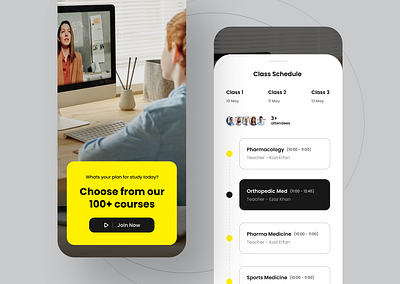 Therapy Online Course App app app design attendee booking call class course design education learn learning mobile mobile design product teacher ui ux video video call