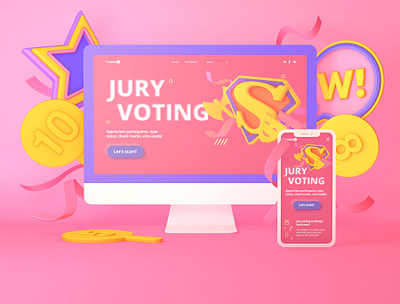 Jury voting app cinema4d cosplay illustration service service app ui ux