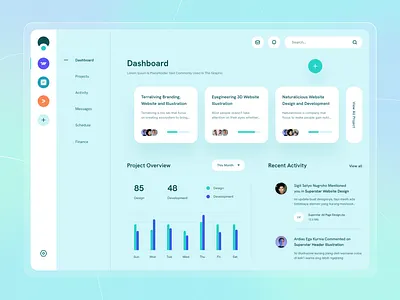 Organic - Project Management Dashboard analytics app chart clean dashboard dashboard design design management project simple ui ux