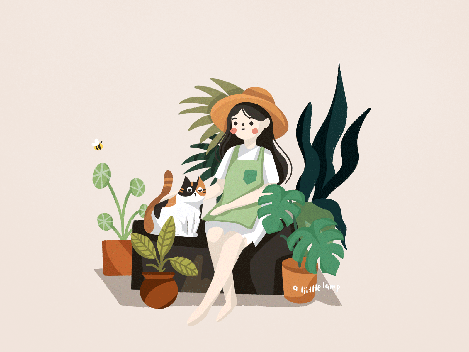 PlantGirl design gif illustration motion graphic motiongraphics photoshop procreate