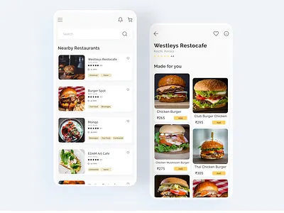 Food Menu UI adobexd app concept dailyui dailyuichallenge design food and drink food app food menu interaction interaction design interface light menu mobile restaurant simple ui uidesign ux