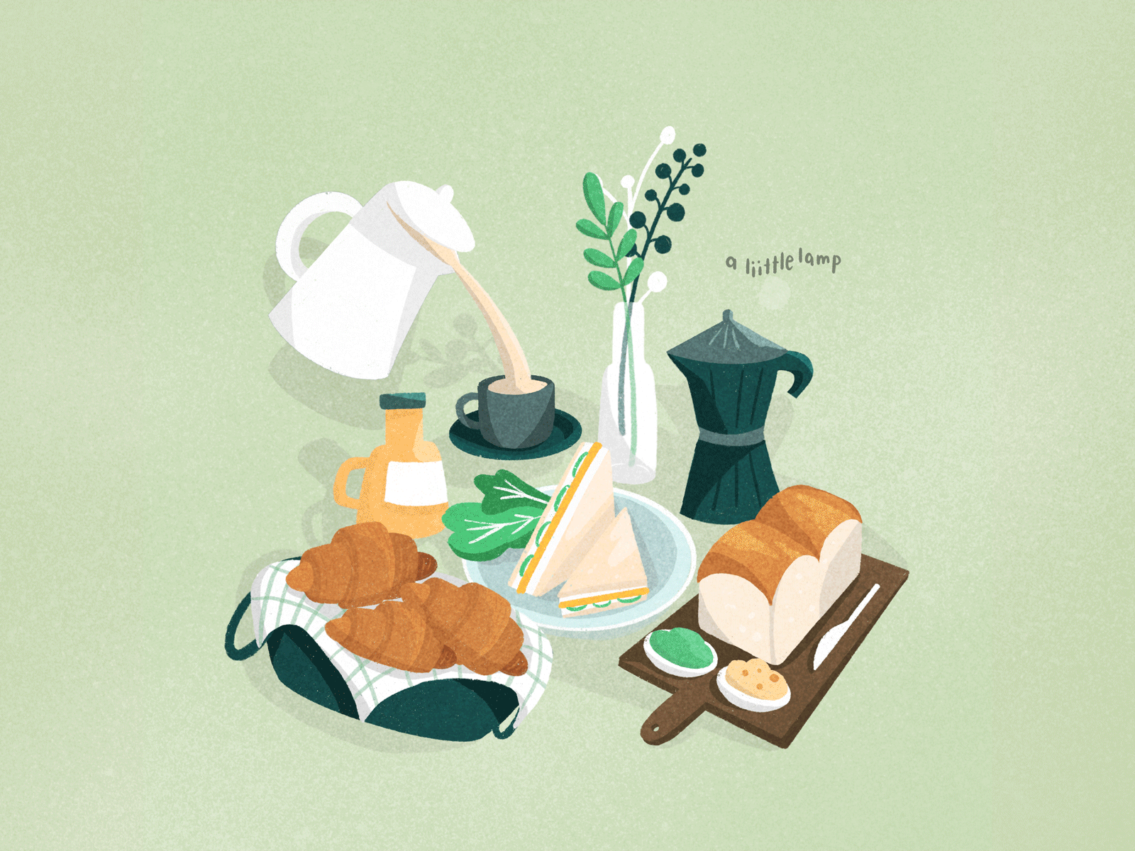 Breakfast design gif illustration motion graphic photoshop procreate