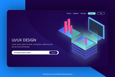 Isometric Web UI app branding design illustration ui ux vector web website