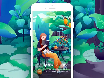 I finally have a home blue color cute design green illustration paint 蓝色