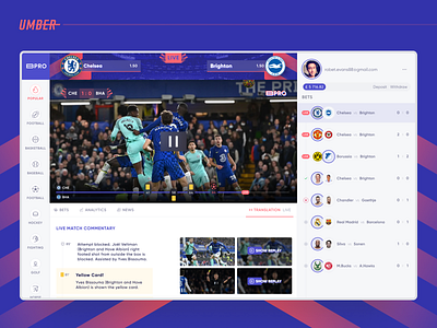 BPRO — Analytics Landing Page for Betting Service analitics betting championship dashboard football gambling igaming light live platform purple saas service sport statistics ui ux web design