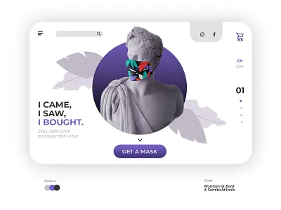 FaceMasks Landing composition concept design edition facemask landing landing design photography prototype ui ux website